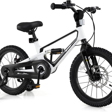 BABY JOY Kids Bike, 16" Lightweight Alloy Sporty Bicycle w/Dual Disc Brakes, Training Wheels