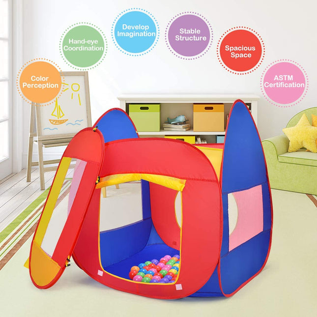 Ball Pit Play Tent for Kids, 100 Balls Included - costzon