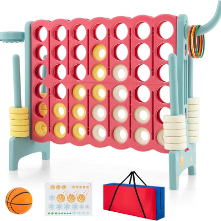 Costzon Giant 4-in-A-Row, Jumbo 4-to-Score Giant Game, Backyard Games (with carrying bag)