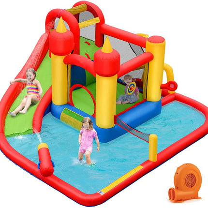Costzon Inflatable Bounce House, Mighty 7 in 1 Water Slide Park