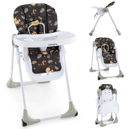 BABY JOY Convertible High Chair for Babies & Toddlers, Height Adjustable, Grow & Go High Chair w/Recline & Footrest