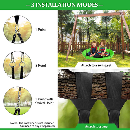 Costzon 40'' Saucer Tree Swing, Round Flying Nest Tree Swing with Oxford Cloth Platform