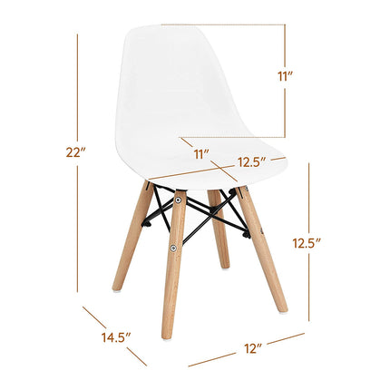 Costzon Kids Chair 4 Pcs, Toddler Chair in Mini DSW Size, Mid-Century Plastic Study Chair for Children