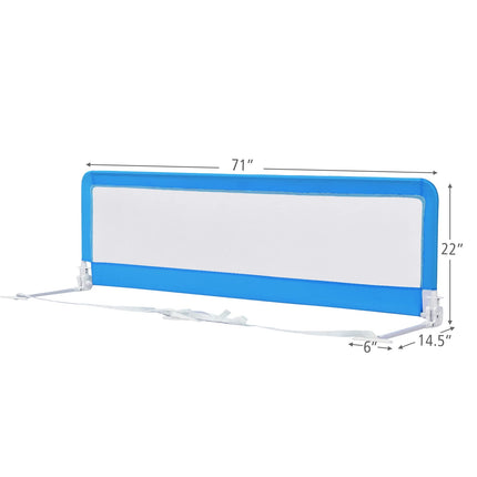 Costzon Bed Rails for Toddlers, 71'' Extra Long, Swing Down Bed Guard w/Safety Strap for Convertible Crib