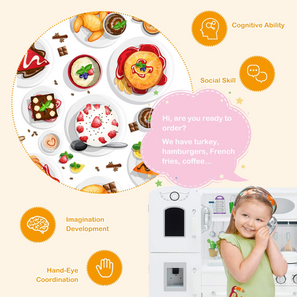 Wooden Pretend Cooking Playset - Costzon