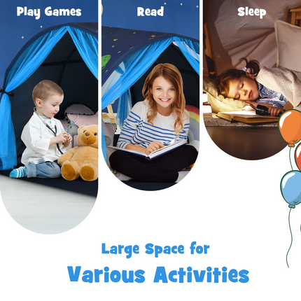 Costzon Kids Dream Bed Tent, Portable Baby Playhouse Privacy Space, Princess Tent w/Inner Pocket & Carrying Bag, Children Play Tent