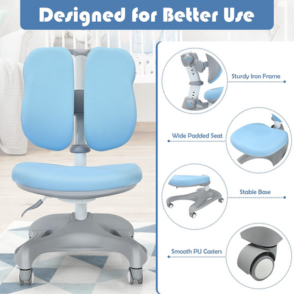 Costzon Kids Chair, Adjustable Height Student Chair w/Sit-Brake Casters