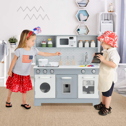 Wooden Pretend Cooking Playset - Costzon