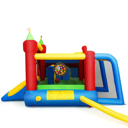 Costzon Inflatable Bounce House, 7-in-1 Jump and Slide Bouncer w/ Basketball Rim(Without Blower) - costzon