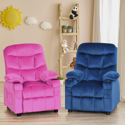 Kids Recliner Chair with Cup Holder - Costzon