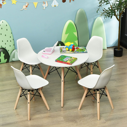 Costzon Kids Chair 4 Pcs, Toddler Chair in Mini DSW Size, Mid-Century Plastic Study Chair for Children
