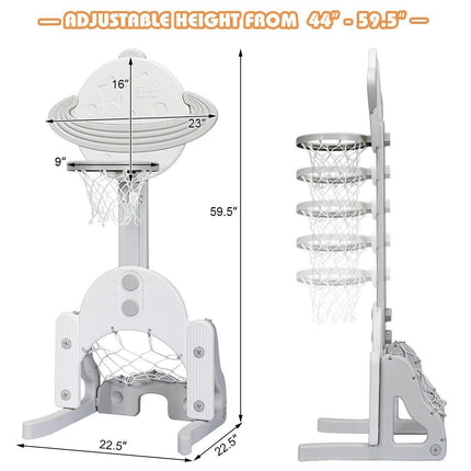 Costzon Kids Basketball Hoop, Toddler Sports Activity Center w/ 5 Adjustable Height Levels - costzon