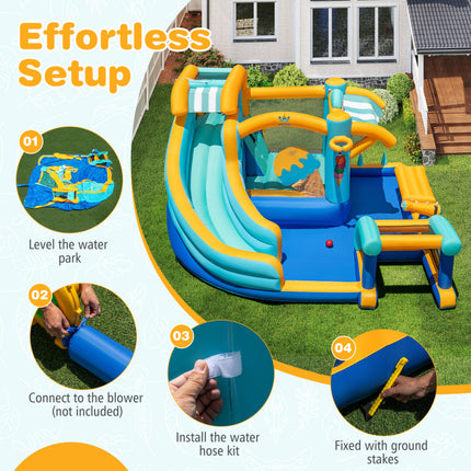 Inflatable Water Slide Bounce House Kids Jump Castle with Water Cannon