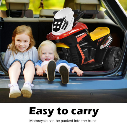 Costzon Kids Motorcycle, Battery Powered 3 Wheel Ride On Toy, Electric Ride On Motorcycle w/Music (Black)