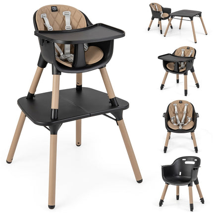 Costzon 4 in 1 Convertible High Chair, Infant Dining Chair Booster Seat with Removable Tray