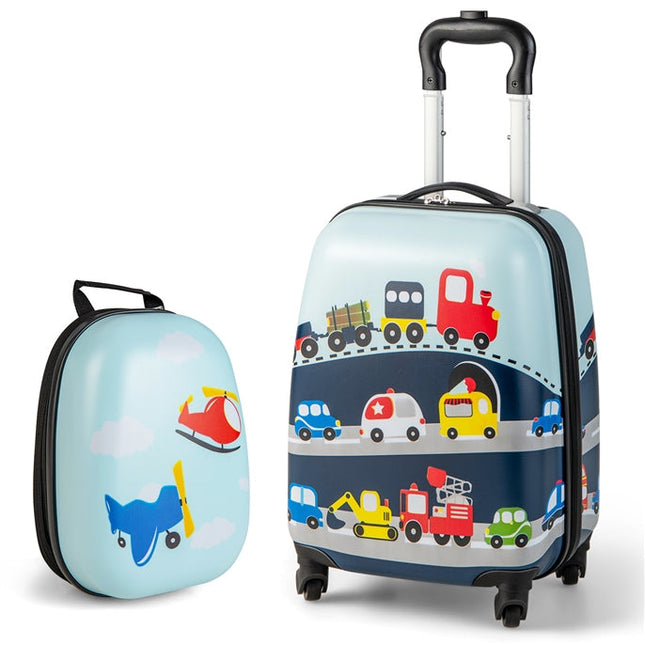 2PC Kids Luggage, 12" & 16" Kids Carry On Luggage Set, Lightweight Spinner Suitcases for Boys and Girls