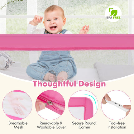 Costzon Bed Rail Guard for Toddlers, 59" Foldable Baby Bed Rail