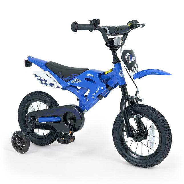 BABY JOY 12 Inches Motocross Style Kids Bike for Boy Girl 3-4 Years Old w/ Training Wheels