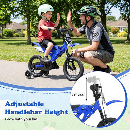 BABY JOY 12 Inches Motocross Style Kids Bike for Boy Girl 3-4 Years Old w/ Training Wheels