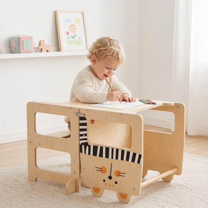 Costzon 3-in-1 Toddler Step Stool for Kitchen with Blackboard