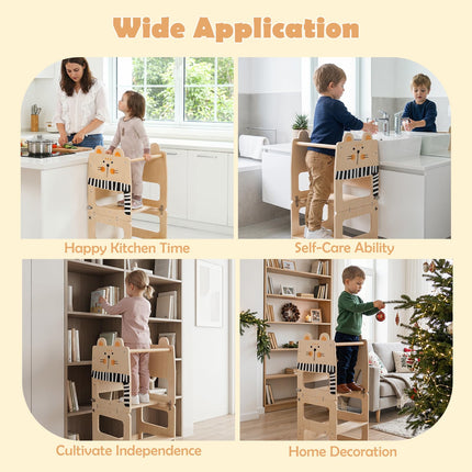 Costzon 3-in-1 Toddler Step Stool for Kitchen with Blackboard