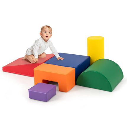 Costzon 6-Piece Kids Crawl and Climb Foam Play Set, Colorful Baby’s Foam Blocks, Educational Software Composite Toy