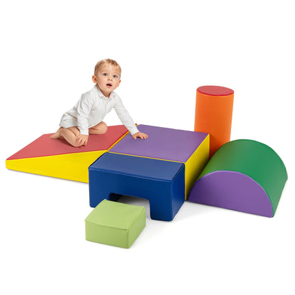 Costzon 6-Piece Kids Crawl and Climb Foam Play Set, Colorful Baby’s Foam Blocks, Educational Software Composite Toy