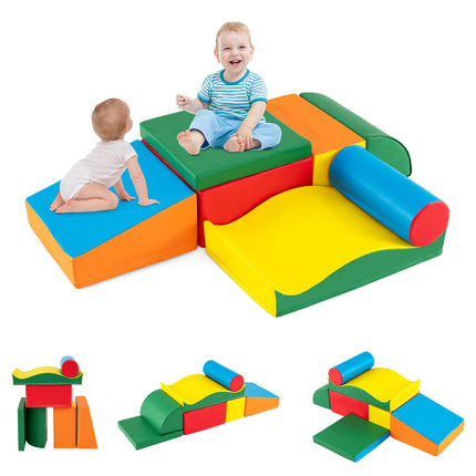Costzon Toddlers Colorful Climbing Toys, 7-Piece Lightweight Foam Corner Climber