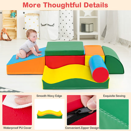 Costzon Toddlers Colorful Climbing Toys, 7-Piece Lightweight Foam Corner Climber