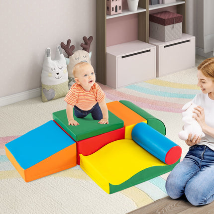 Costzon Toddlers Colorful Climbing Toys, 7-Piece Lightweight Foam Corner Climber