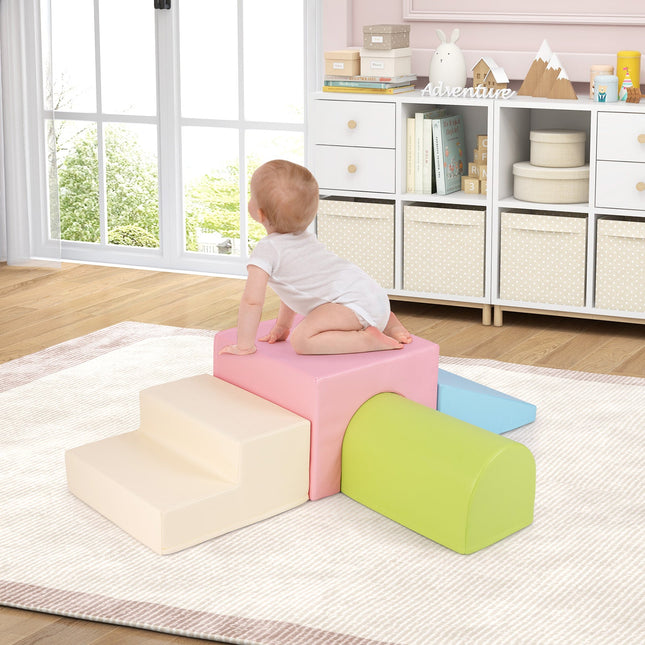 Costzon Climbing Toys for Toddlers, 4 PCS Foam Play Cushions for Kids Indoor Climb and Crawl Play Children Development