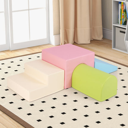 Costzon Climbing Toys for Toddlers, 4 PCS Foam Play Cushions for Kids Indoor Climb and Crawl Play Children Development