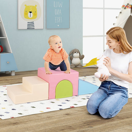 Costzon Climbing Toys for Toddlers, 4 PCS Foam Play Cushions for Kids Indoor Climb and Crawl Play Children Development