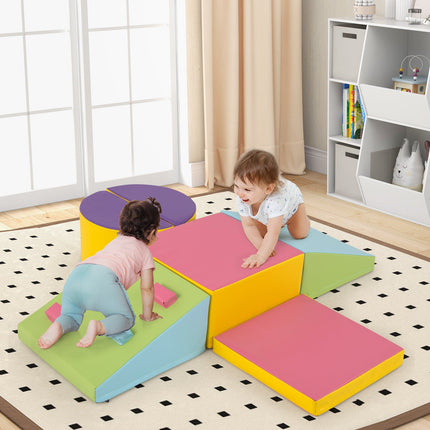 Costzon 6-Piece Foam Climbing Blocks, Lightweight Soft Climbing Indoor Set with Hook and Loop Fasteners