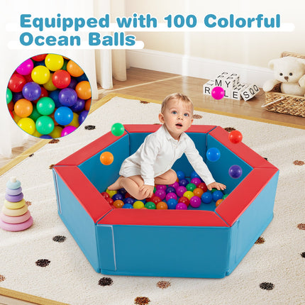 3-Piece Baby Foam Climbing Blocks, Indoor Climb and Crawl Activity Play Set with Ball Pit