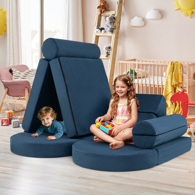 Costzon 13 PCS Modular Kids Play Couch, Versatile Toddler Sectional Sofa Set for Nursery Playroom Bedroom Living Room