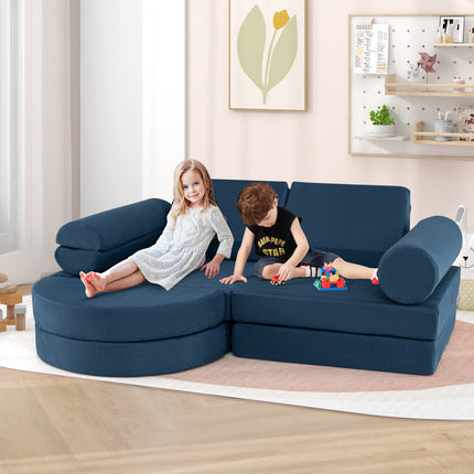 Costzon 13 PCS Modular Kids Play Couch, Versatile Toddler Sectional Sofa Set for Nursery Playroom Bedroom Living Room