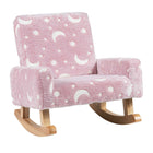 Costzon Kids Rocking Chair, Glow in The Dark, Upholstered Flannel Children's Sofa w/Poplar Wood Rocking Feet