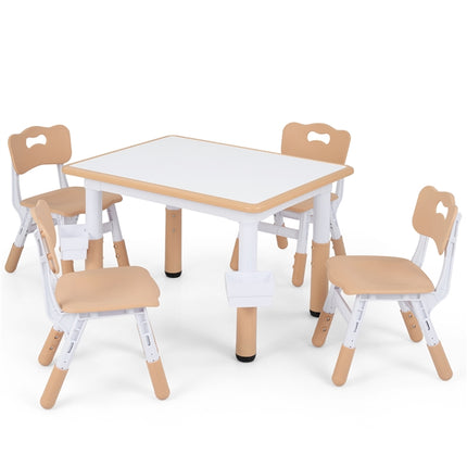 Costzon 5 PCS Height Adjustable Toddler Desk Set | Art & Craft Table Set