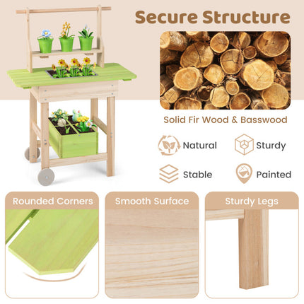 Kids Mud Kitchen with Removable Pots | Watering Can Planting Trough and Storage Box