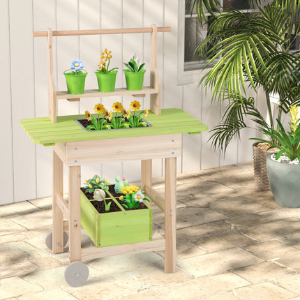 Kids Mud Kitchen with Removable Pots | Watering Can Planting Trough and Storage Box