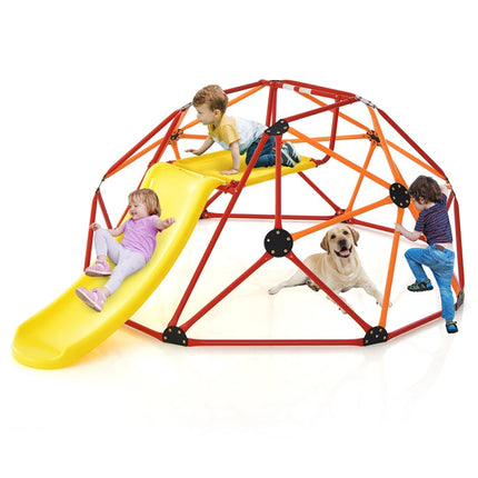 Costzon Climbing Dome, 2 in 1 Outdoor Jungle Gym Monkey Bar Climbing Toys, 8FT Geometric Dome Climber Playground Set