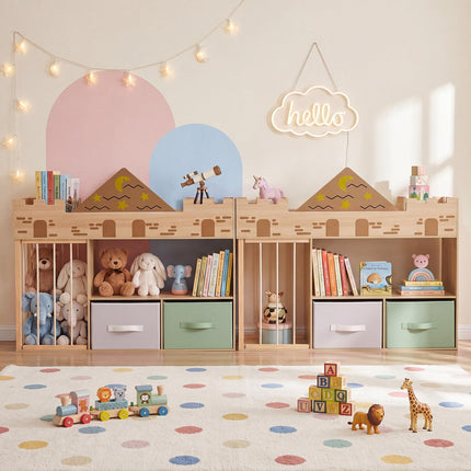 Costzon Toy Storage Organizer with Stuffed Animal Storage | CastleKids Bookshelf w/Open Shelves