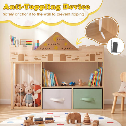 Costzon Toy Storage Organizer with Stuffed Animal Storage | CastleKids Bookshelf w/Open Shelves