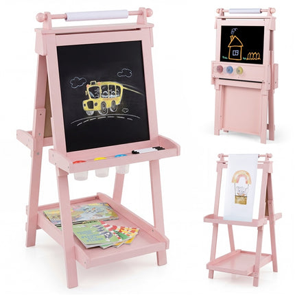 Costzon Easel for Kids 3 In 1 Foldable Art Easel with Magnetic White Board