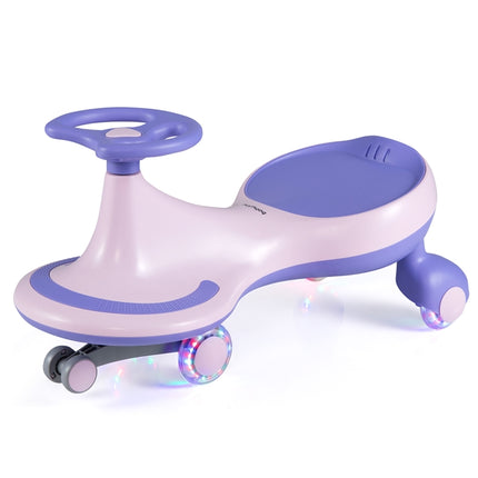 BABY JOY Wiggle Car for Kids, Swing Car with LED Flashing Wheels, Ride-on Toy for Boys Girls 3 Year Old and Up