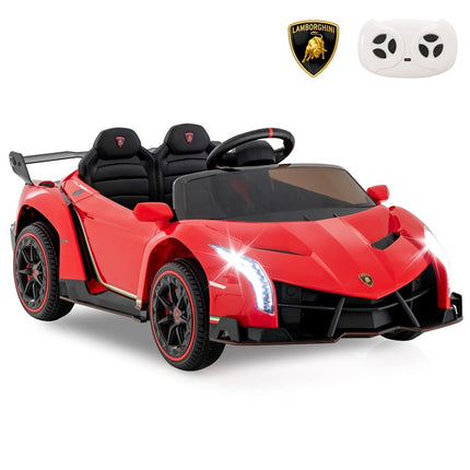 Costzon Pink Lamborghini Ride on Car, 12V Battery Powered 4WD Lambo Kids Car with Remote Control