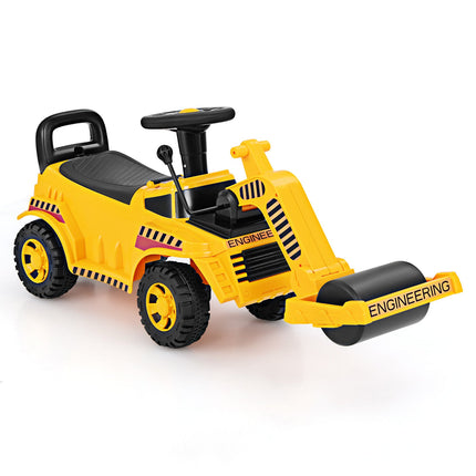 Costzon Ride on Road Roller, Toddler Ride on Car with Adjustable Roller
