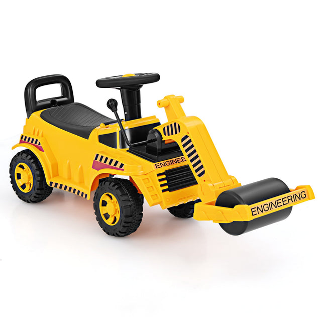 Costzon Ride on Road Roller, Toddler Ride on Car with Adjustable Roller