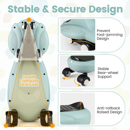 Costzon Ride on Wiggle Car w/Under-Seat Storage, 2 in 1 Swing Car with Hauling Rope